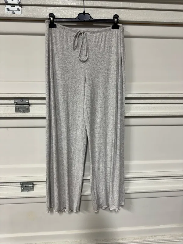 Garage Pointelle Slouchy Pants Spring Grey Mix Large New - Image 3