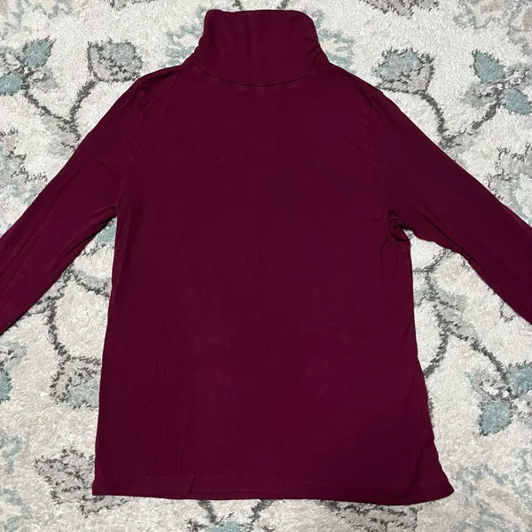L Joseph A. Wine Red Burgundy Women’s Long Sleeve Comfy Winter Turtleneck Top Shirt - Image 7