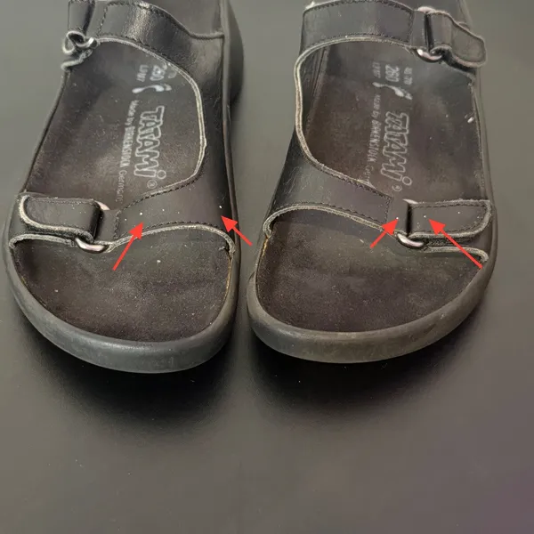 Tatami Birkenstock Platform Sandals Womens 9 Black Leather Double Strap Slides - Image 2
