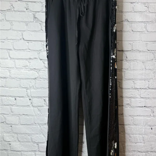 Milly Black Sequin women’s pants size medium - Image 2