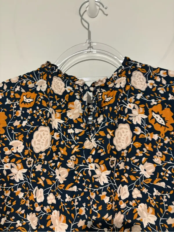 Universal thread long sleeve floral midi dress‎ blue orange size medium - Image 9