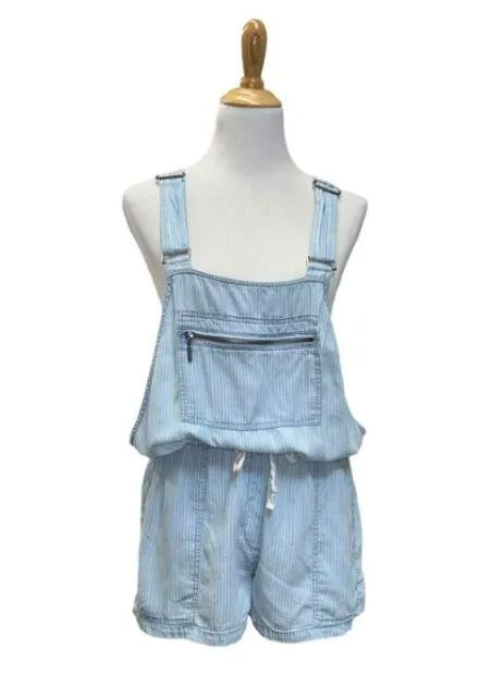 Lovestitch pinstripe short overalls L - Image 3
