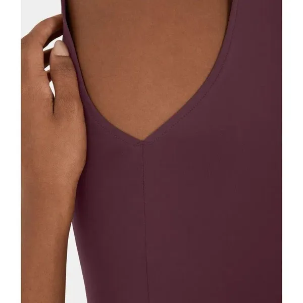 Halara Spaghetti Strap Square Neck Corset Bodycon Midi Casual Dress Purple XS - Image 4