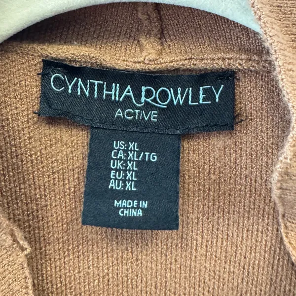 Cynthia Rowley Active Womens XL Camel Brown Asymmetric Zip Front Cardigan Jacket - Image 6
