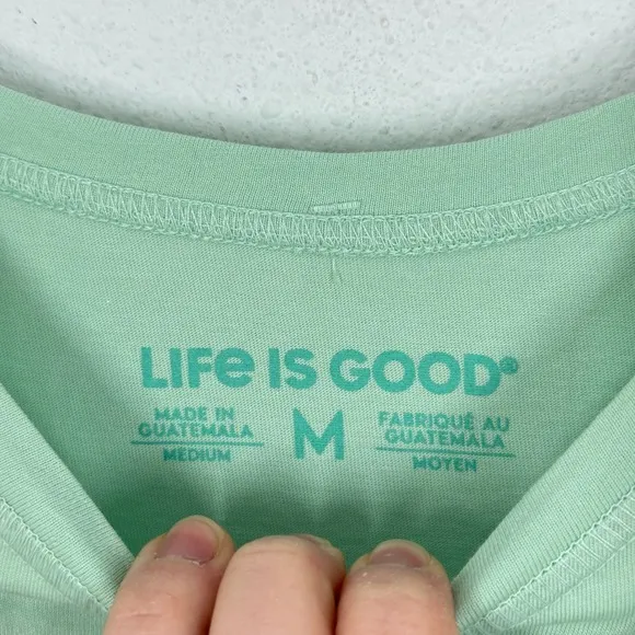 Life is Good Floral‎ Martini Talk Dirty To Me Graphic T Shirt Light Green Medium - Image 5