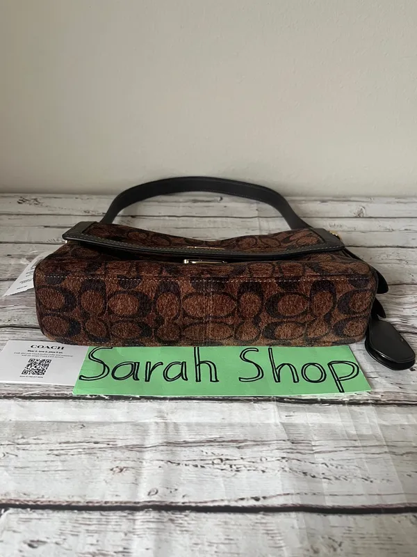 Coach Etta Small Flap Bag In Signature Chenille - Image 8
