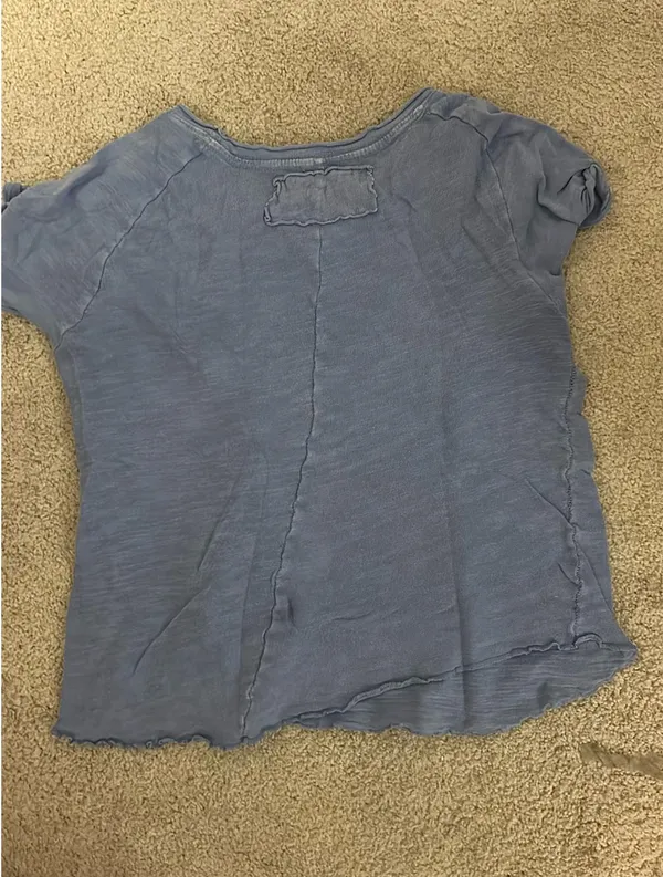 Free People Short Sleeve Shirt blue - Image 3
