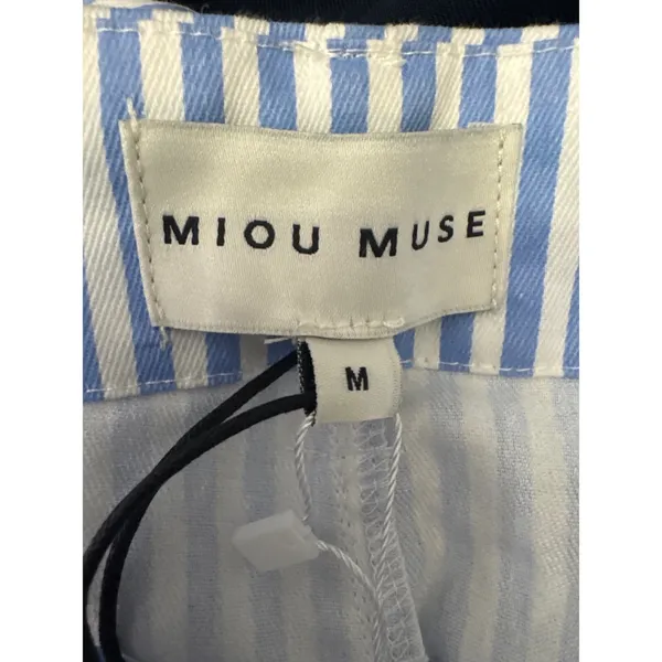 Miou Muse Blue White Striped High Rise Wide Leg Pants New Size Medium - Image 3