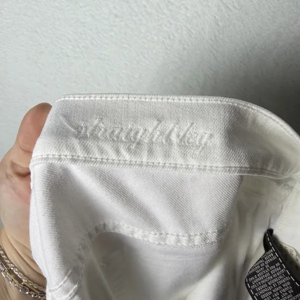 7 For All Mankind White Straight Leg Jeans Women’s Size 32 Stretch Denim - Image 10