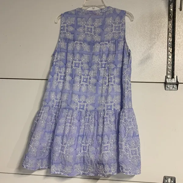 Oliphant Tuckernuck Blue Mini Dress Cotton Large - Image 6