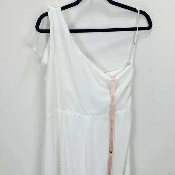 Lulus Simply Brilliant White One-Shoulder Bow Maxi Dress Formal Wedding XL NWT - Image 11