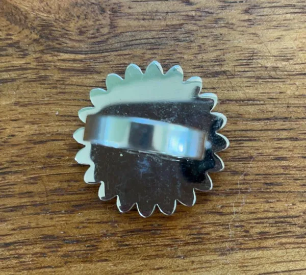 Large Daisy  & Gold Plated Ring - Image 5