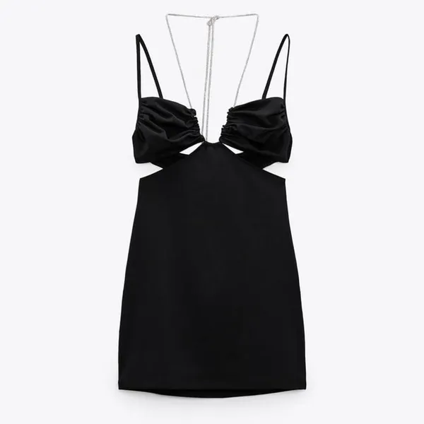 ZARA Cut Out Rhinestone Dress - Image 2