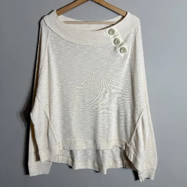 Free People We the Free Don't Forget Me Top Womens Medium Ivory Long Sleeve Boho - Image 8