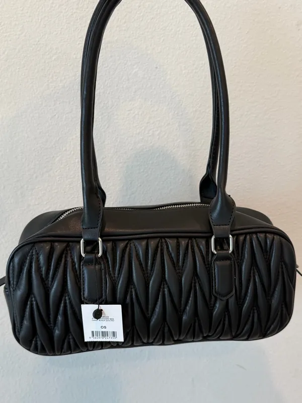 Cotton On Classic Quilted Black Shoulder Bag- NWT - Image 3