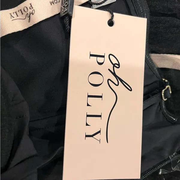 Nwt Oh Polly Black Tulle Sweetheart Neck Midi Dress Size 8 - Image 7