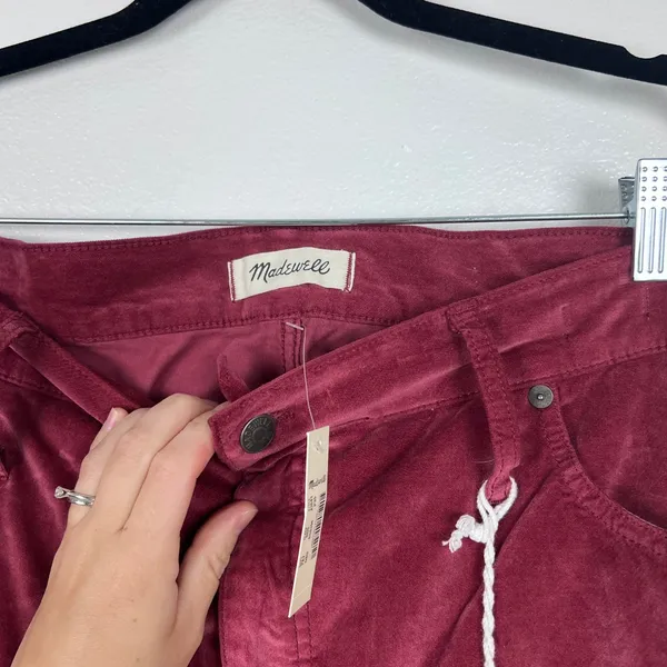 Madewell Women' 10" High Rise Skinny Jeans Velvet Red Sz 35P - Image 7