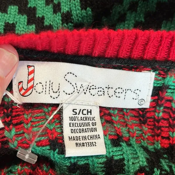 Christmas Jolly Sweater Llama Jingle Bell Green Red Sequins Ugly Oversized - Image 10