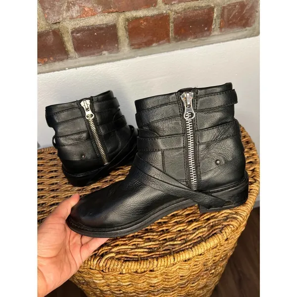 Dolce Vita Kiera Black Leather Moto Harness Ankle Boots Size 8 - Image 12