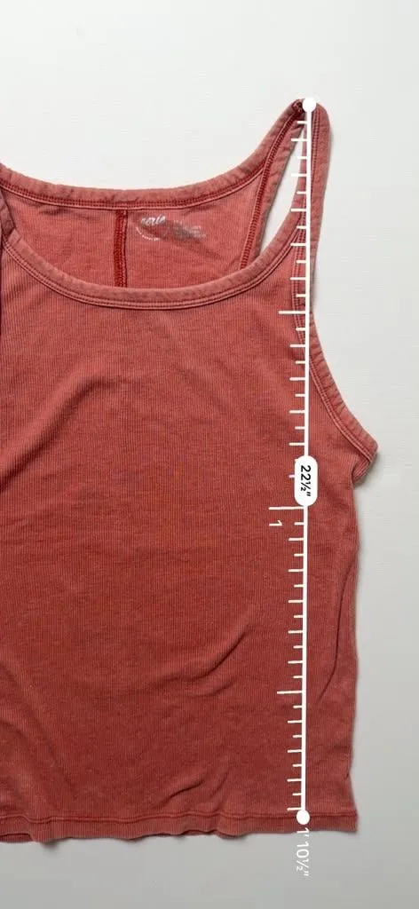 Aerie Casual Basic Women's Ribbed Racerback Tank Top in Burnt Orange Red Large - Image 4