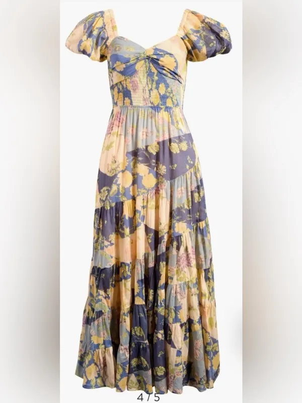 NEW Free People Sundrenched Floral Tiered Maxi Sundress SZ S - Image 3