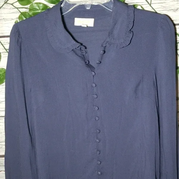 ModCloth button down collared ruffle cuffed Medium - Image 2