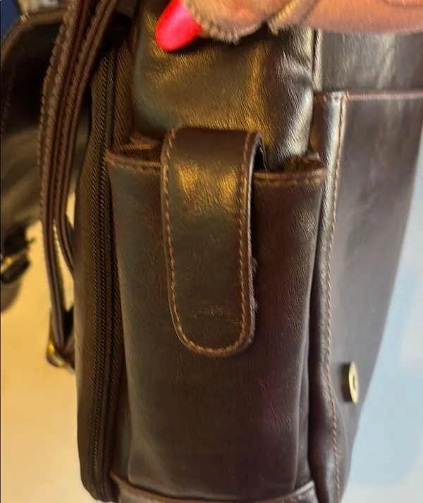 Faux leather Messenger/hand Bag Brown - Image 8