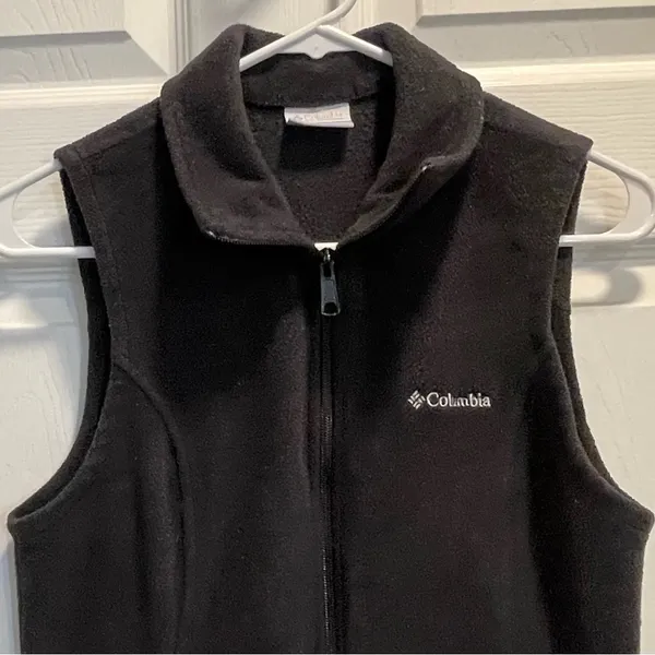 Columbia Vest Womens Medium Black Outdoors Full Zip Fleece Ladies - Image 2