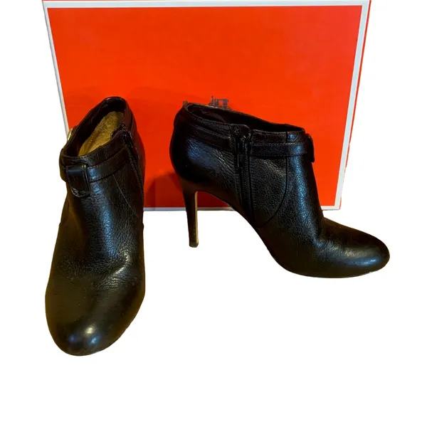 Coach "Salene Cow Safari" Black Leather Heeled Bootie W/Box (5) - Image 6
