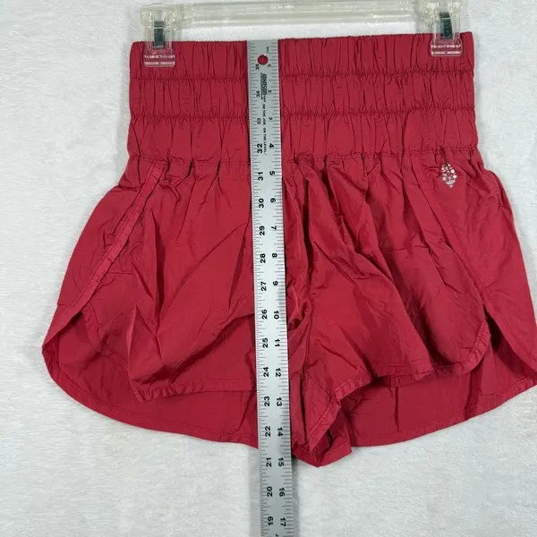 FP Movement The Way Home Shorts Red High Rise Smocked‎ Athletic Running Small - Image 5
