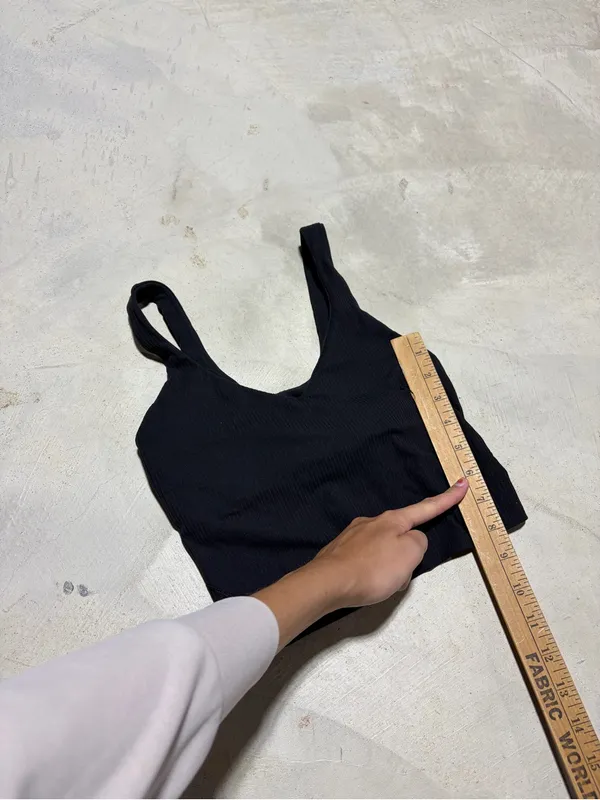 lululemon athletica Black ribbed align tank top cropped 2 - Image 3