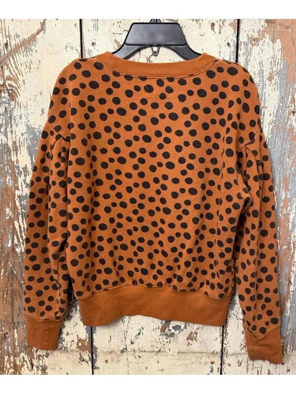 Madewell Pleated-Sleeve Leopard Dot Cropped sweatshirt, size XS - Image 3