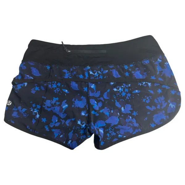 Lululemon Speed Shorts Dandy Digie Porcelain Black Blue Women's Size 6 - Image 5