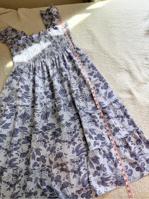 Hill House The Ellie Nap Dress XXL Floral Crepe Lilac Tonal Floral - Image 8
