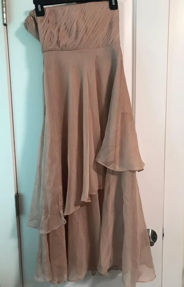 ASOS NWT DESIGN Bridesmaid bandeau midi dress with soft layered skirt - Image 5
