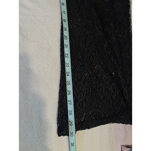No Boundaries Lace Crochet Swim Cover Up Pants Size XL NWT Black Under Shorts Elastic - Image 8