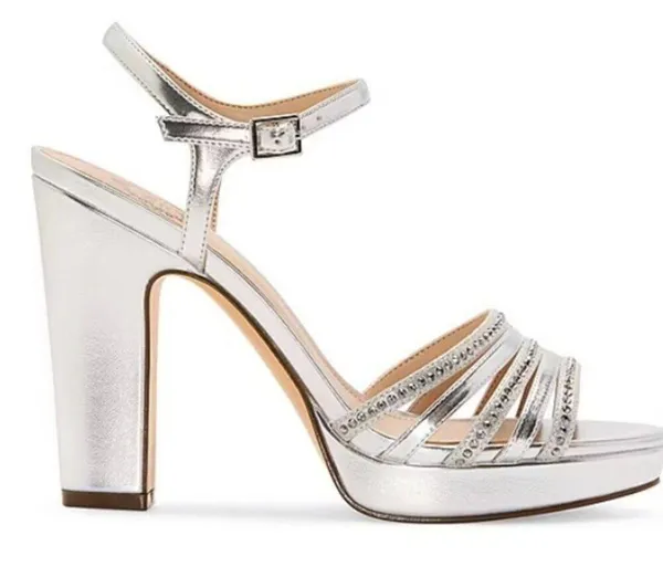 I. Miller Leather Size 9 Womens Sylas Bedazzled Heeled Sandals. New - Image 2