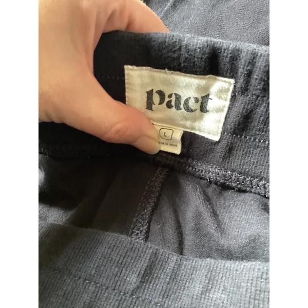 Pact Organic Cotton Cargo Sweatpants Black Charcoal Womens Large Lounge Pants - Image 6