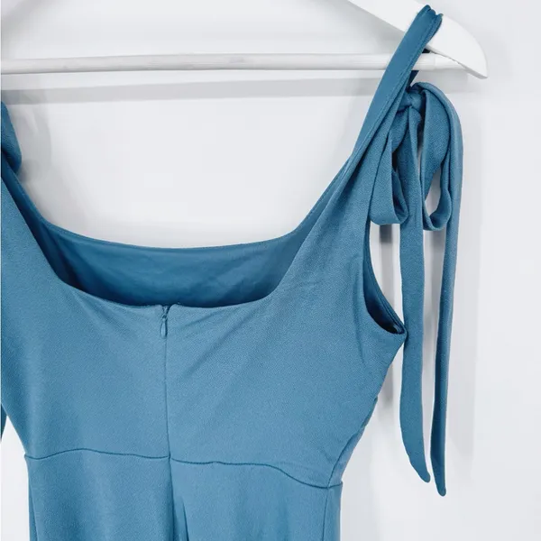 Birdy Grey Alex Crepe‎ Twilight Blue Tie Strap Maxi Dress Extra Small - Image 5