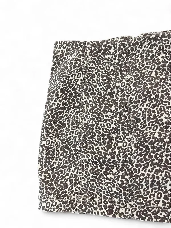 Free People Denim Leopard/Cheetah  Print Mini Skirt - Image 6