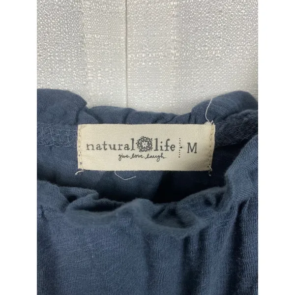 Natural Life Navy Blue Cotton Tiered Maxi Dress Sz.M - Image 5