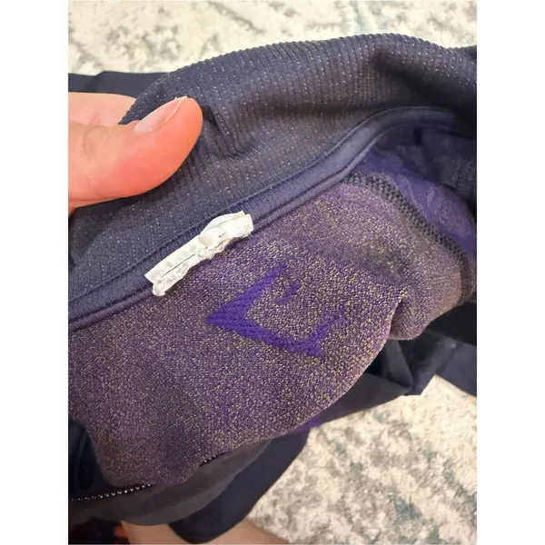 Gymshark Printed Seamless Zip Up Jacket Small Purple Black - Image 6