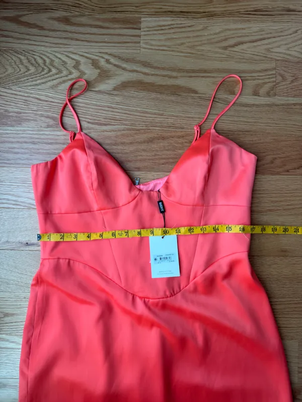 Bardot Ayla Midi Dress Orange Fizz Satin Corset NWT XL US 10 - Image 12