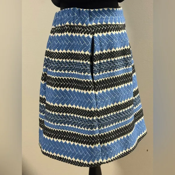 Nomad by Morgan Carper Blue and Black Cotton A-Line Skirt Large - Image 5
