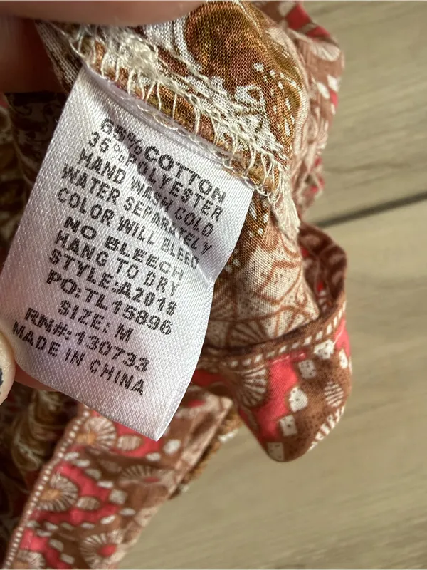 Umgee Babydoll Tunic Dress Brown Medium NWOT IN PACKAGE - Image 6