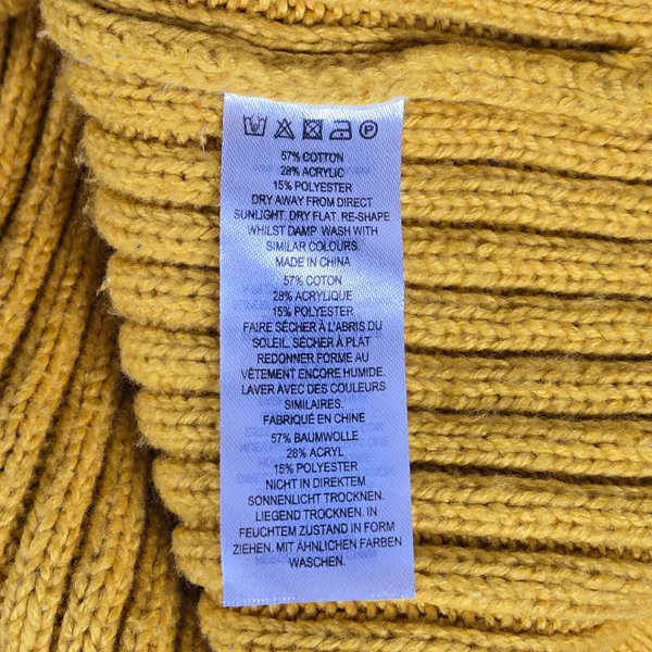 French Connection Womens Mustard Yellow Cable Knit Ribbed Sweater 78MSR Size S - Image 4