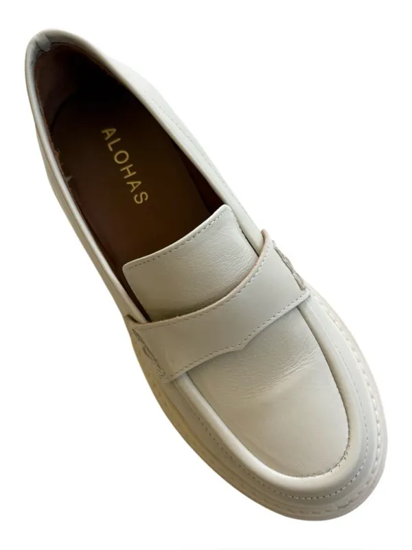 EUC ALOHAS Leather Trailblazer Platform Loafers Cream Size 6.5 - Image 5