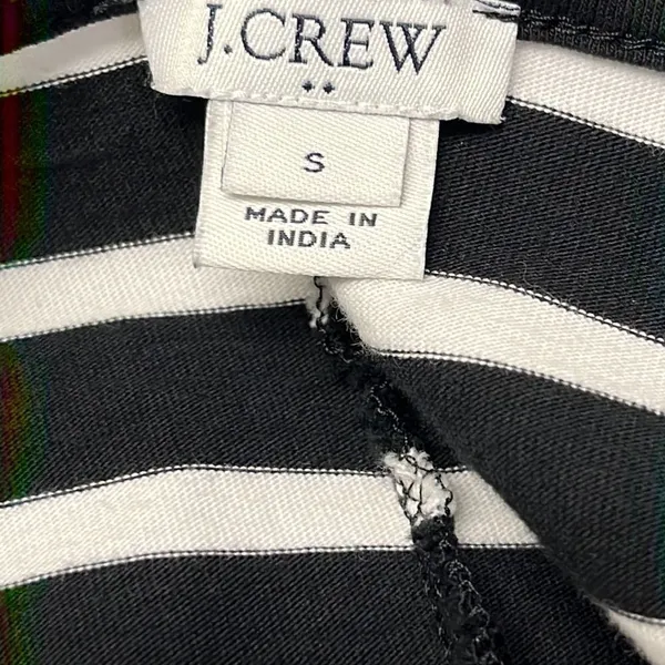 J. Crew Black & White Striped T- Shirt Dress w/ Ruffled Puff Sleeves- Small - Image 7