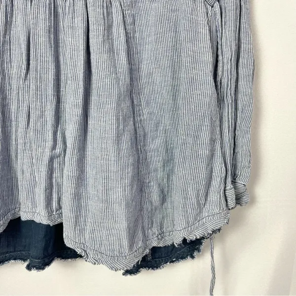 Free‎ People All Who Wander Blue Stripe Wrap Long Sleeve M - Image 6