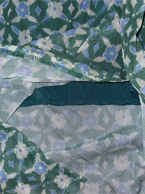 Free PeopleTeal and Lavender Floral Midi Skirt - Image 4